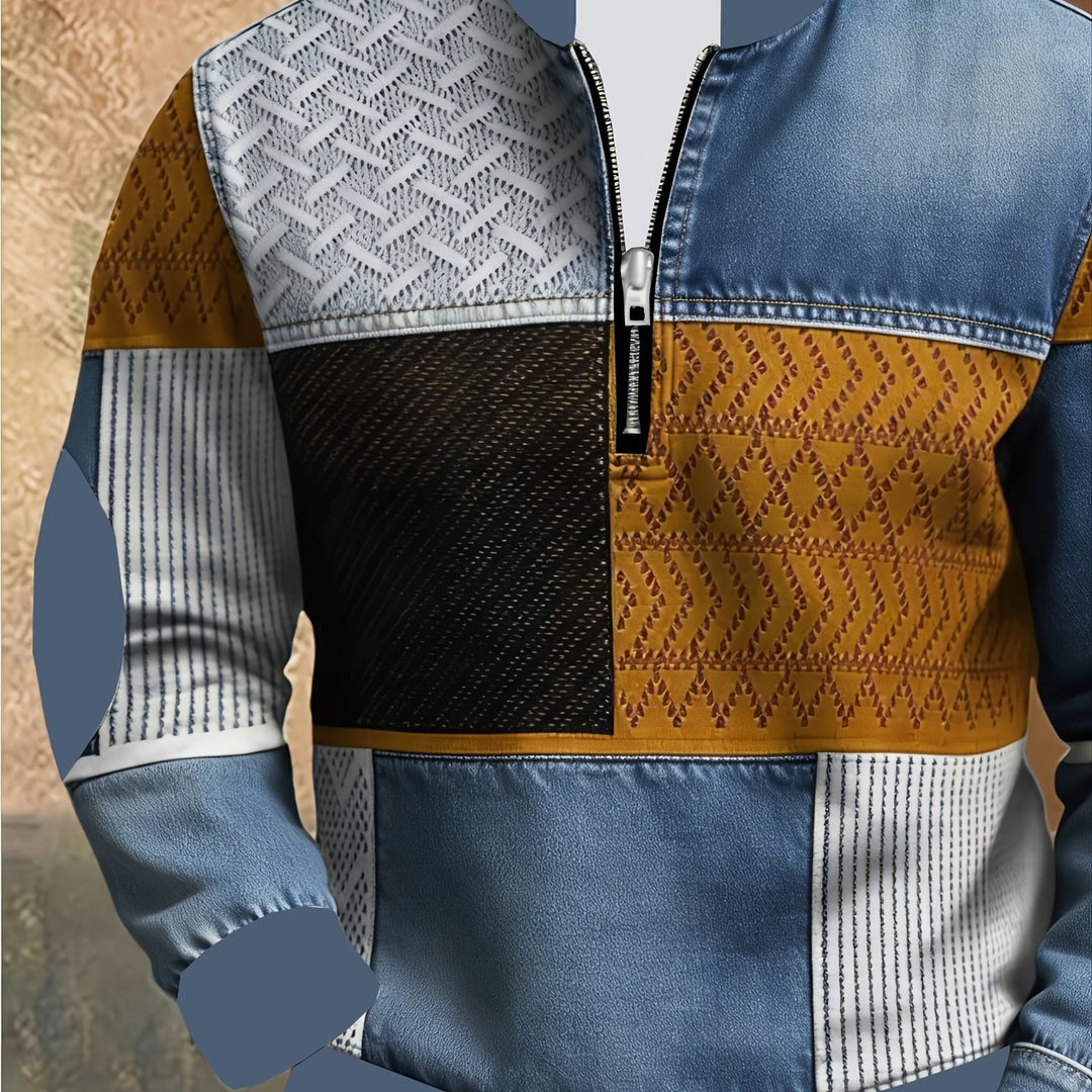 Daniel™ | Geometric Print Quarter-Zip Pullover