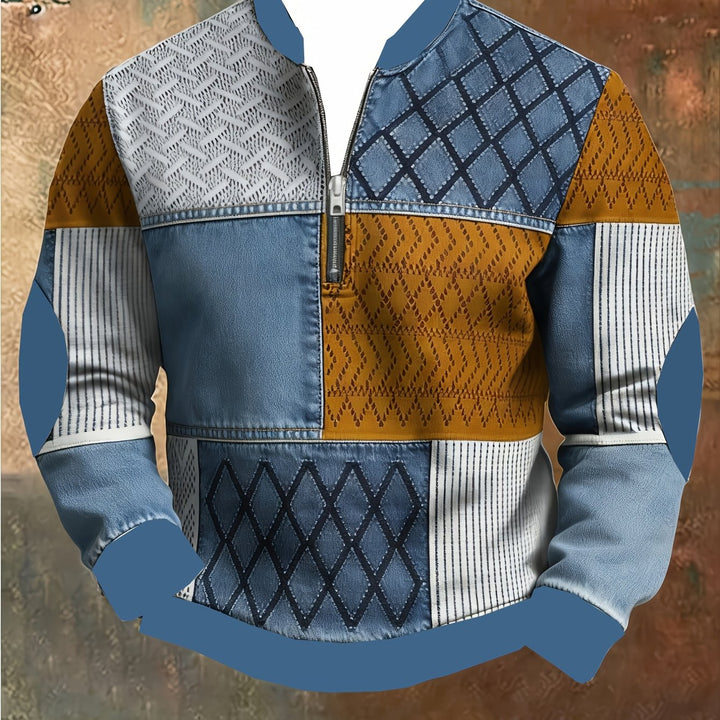 Daniel™ | Geometric Print Quarter-Zip Pullover