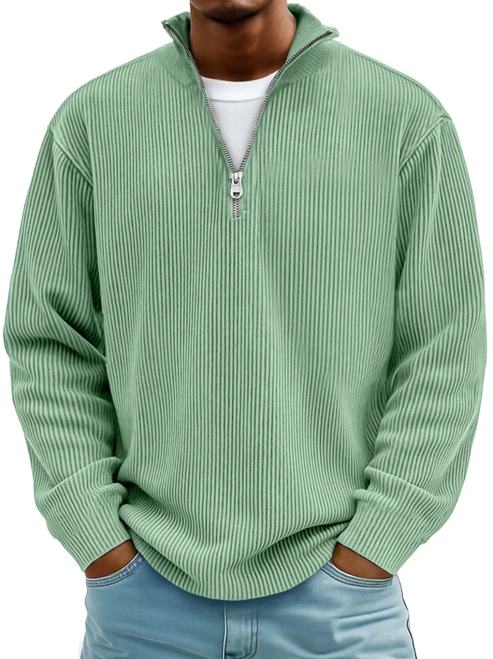 Dennis™ Ribbed Zip Sweater