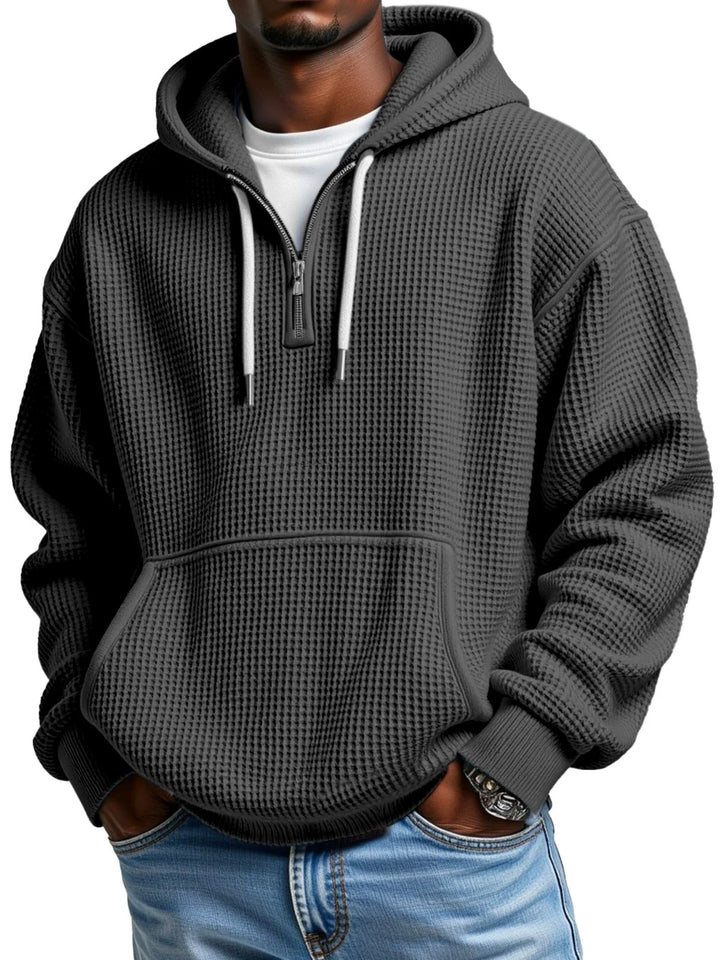Caleb™ Waffle Knit Quarter-Zip Hoodie