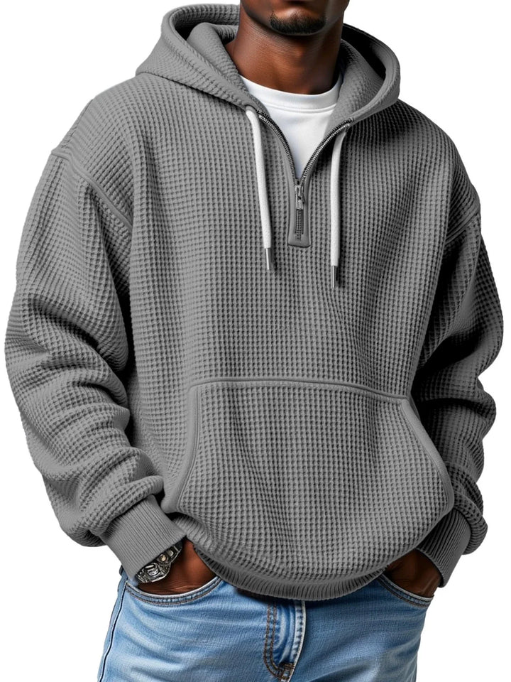 Caleb™ Waffle Knit Quarter-Zip Hoodie