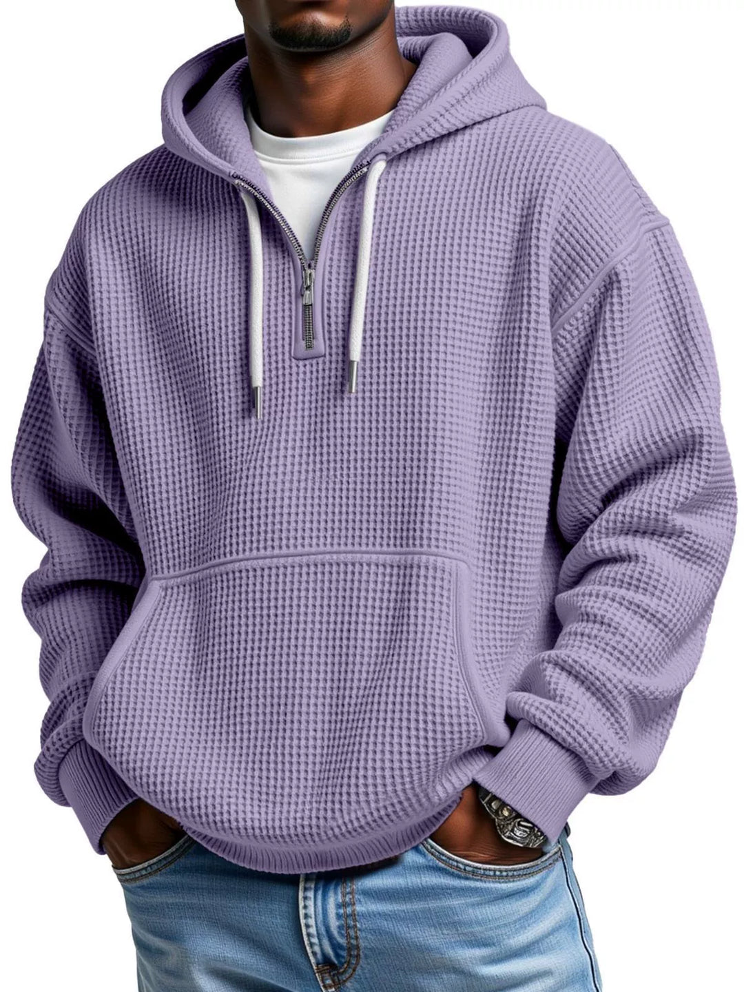 Caleb™ Waffle Knit Quarter-Zip Hoodie