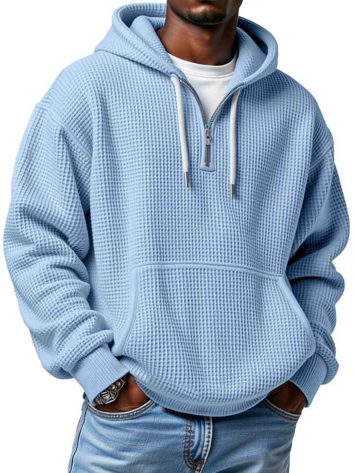 Caleb™ Waffle Knit Quarter-Zip Hoodie