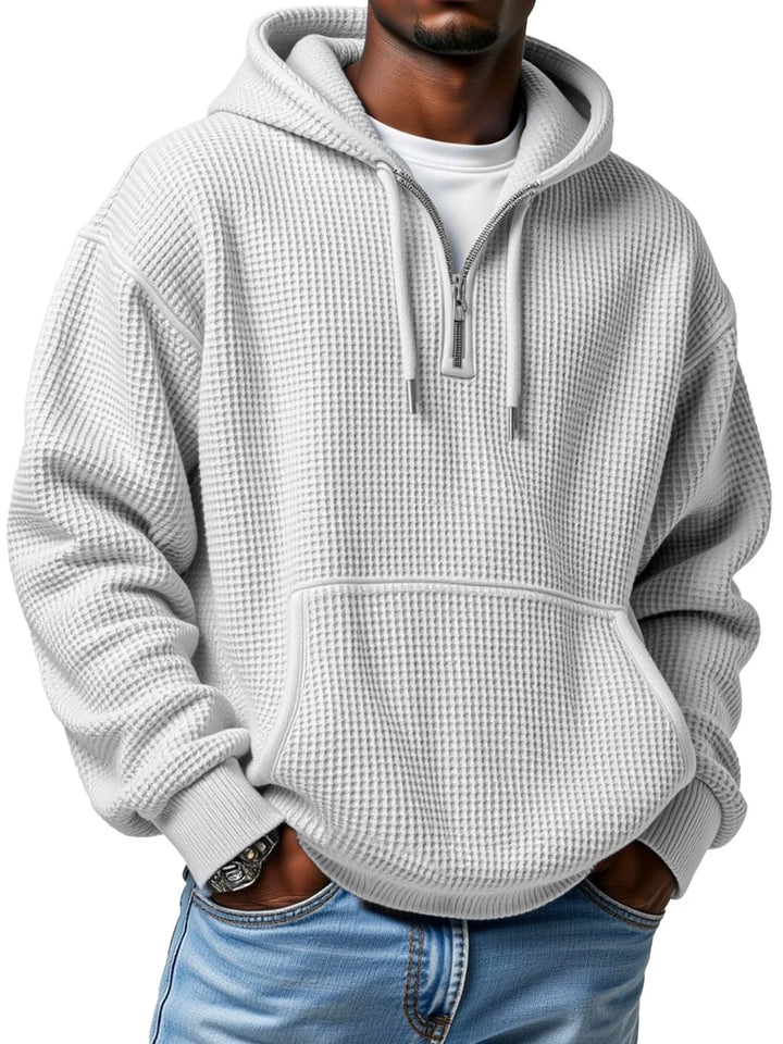 Caleb™ Waffle Knit Quarter-Zip Hoodie
