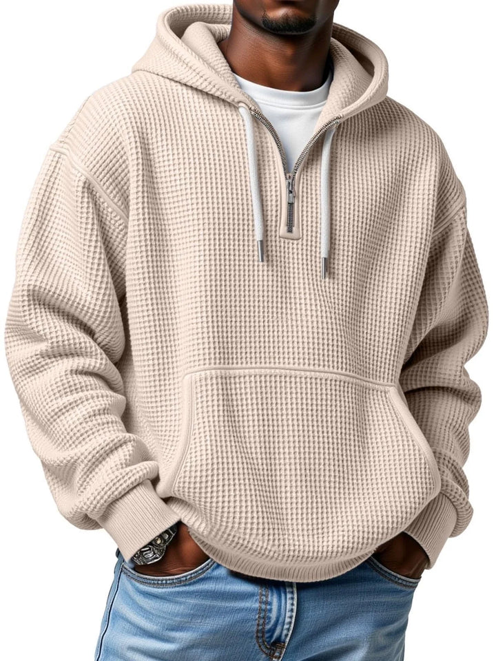 Caleb™ Waffle Knit Quarter-Zip Hoodie