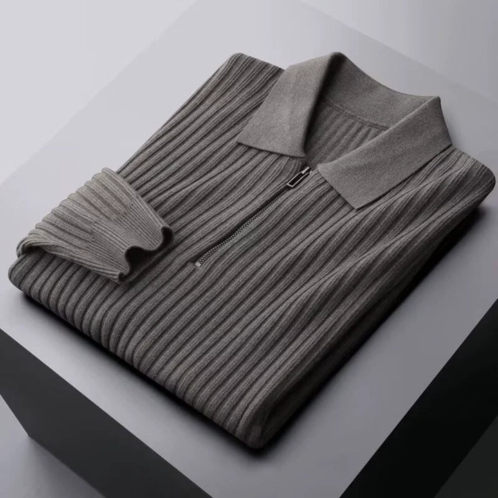 Dennis™ Ribbed Quarter-Zip Polo Sweater