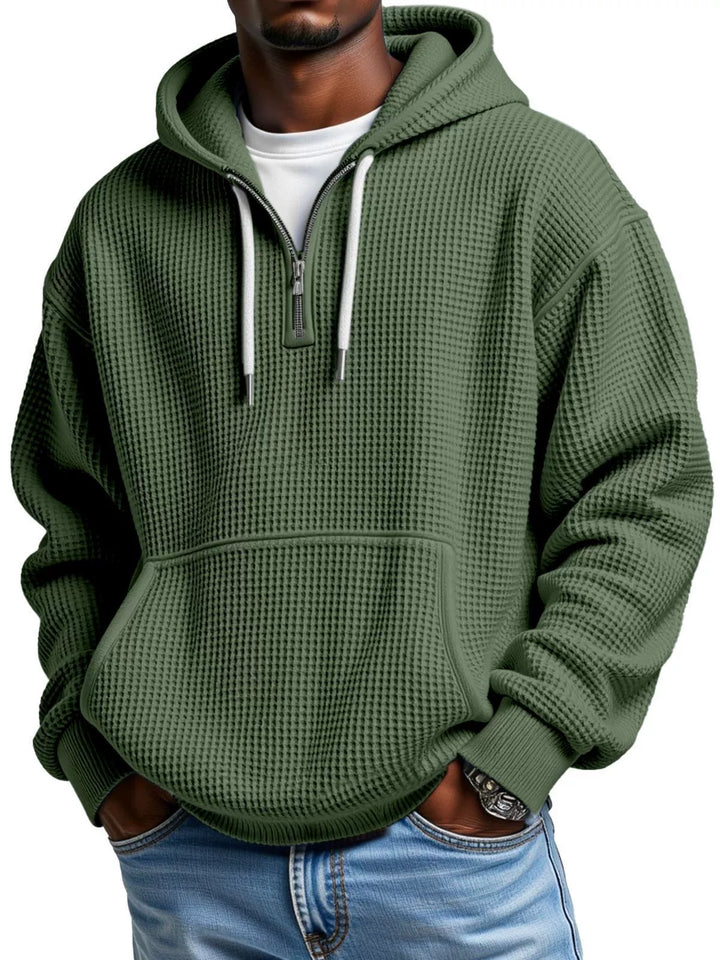 Caleb™ Waffle Knit Quarter-Zip Hoodie