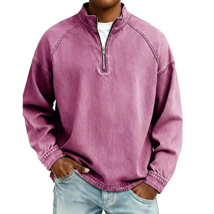 Dalton™ Washed Denim Quarter-Zip Pullover