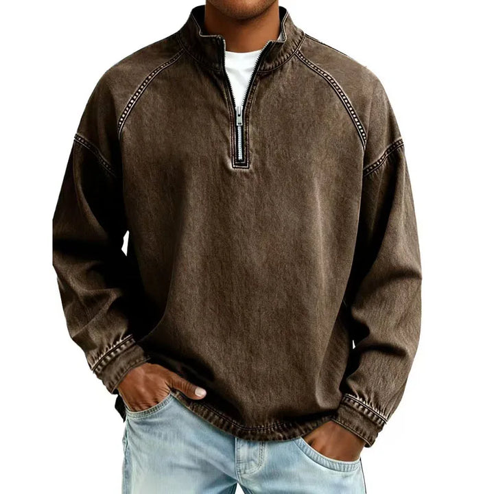 Dalton™ Washed Denim Quarter-Zip Pullover