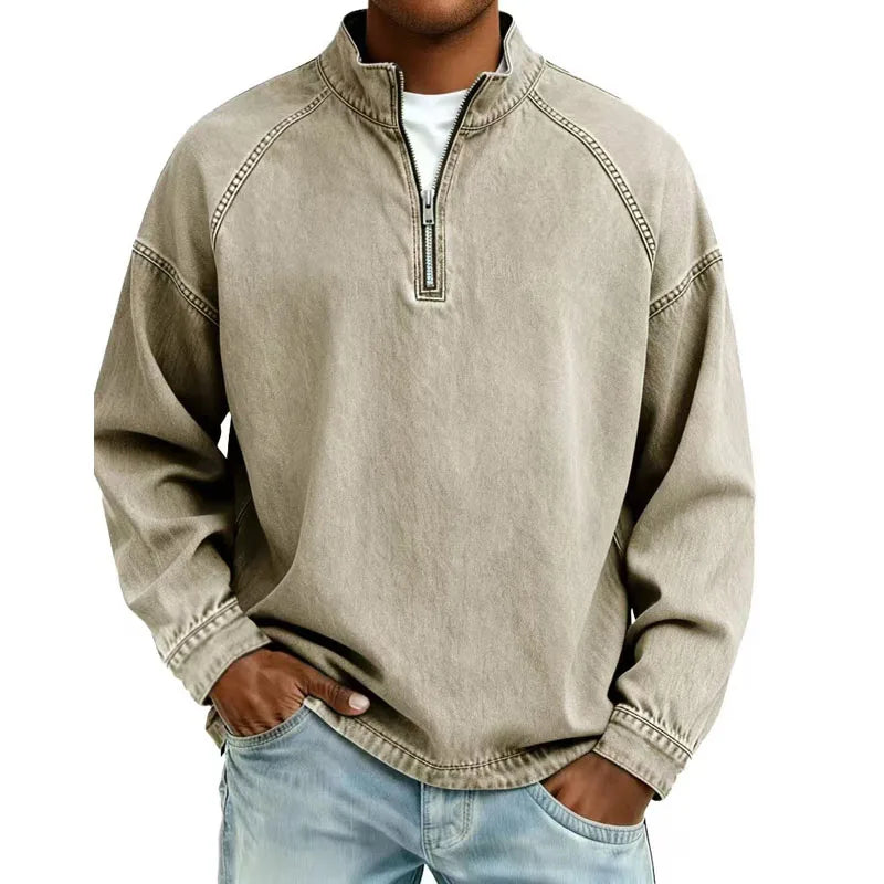 Dalton™ Washed Denim Quarter-Zip Pullover