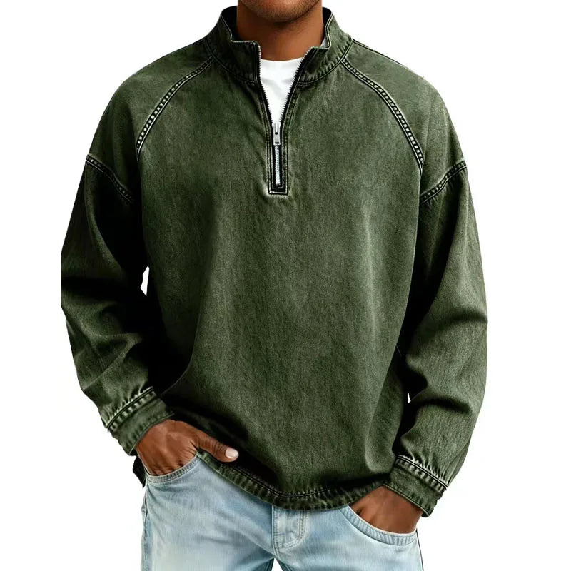 Dalton™ Washed Denim Quarter-Zip Pullover