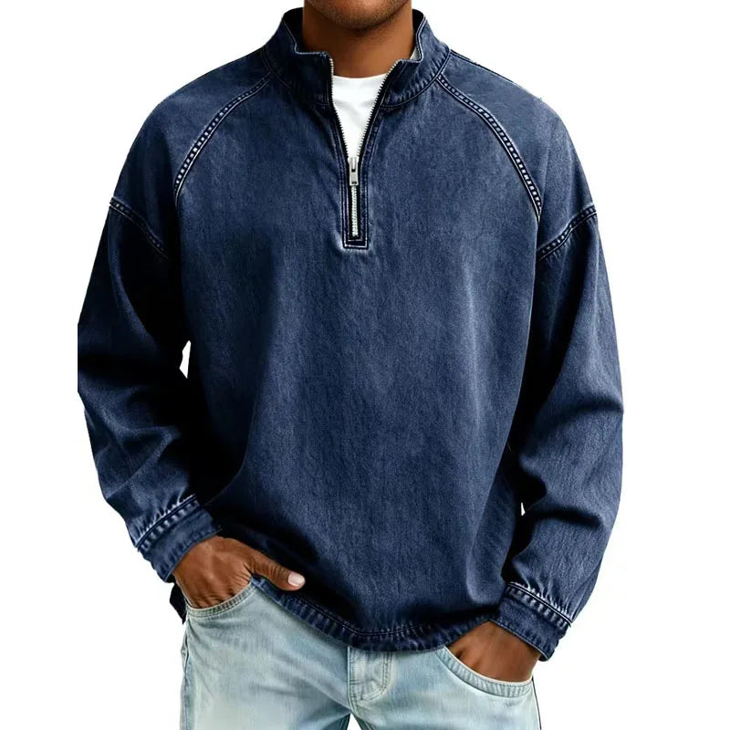 Dalton™ Washed Denim Quarter-Zip Pullover