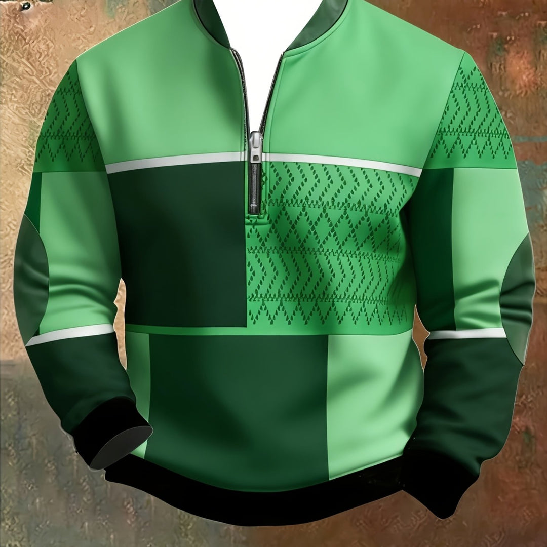 Daniel™ | Geometric Print Quarter-Zip Pullover