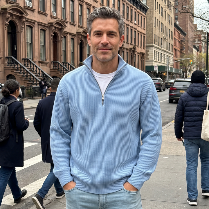 Dennis™ Ribbed Zip Sweater