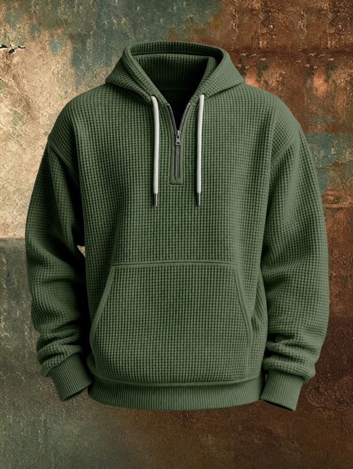 Caleb™ Waffle Knit Quarter-Zip Hoodie