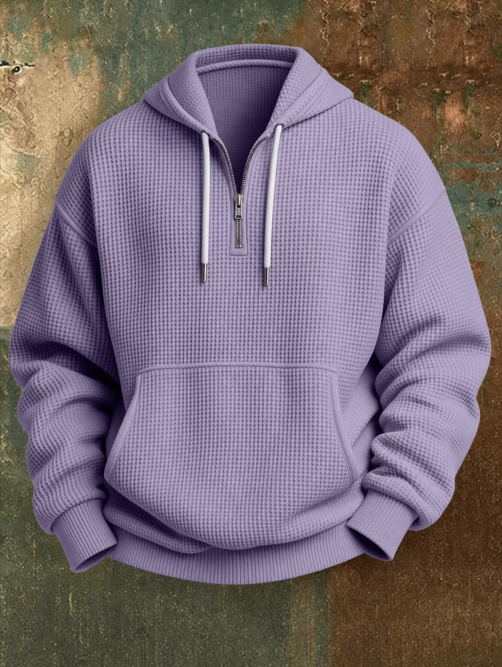 Caleb™ Waffle Knit Quarter-Zip Hoodie