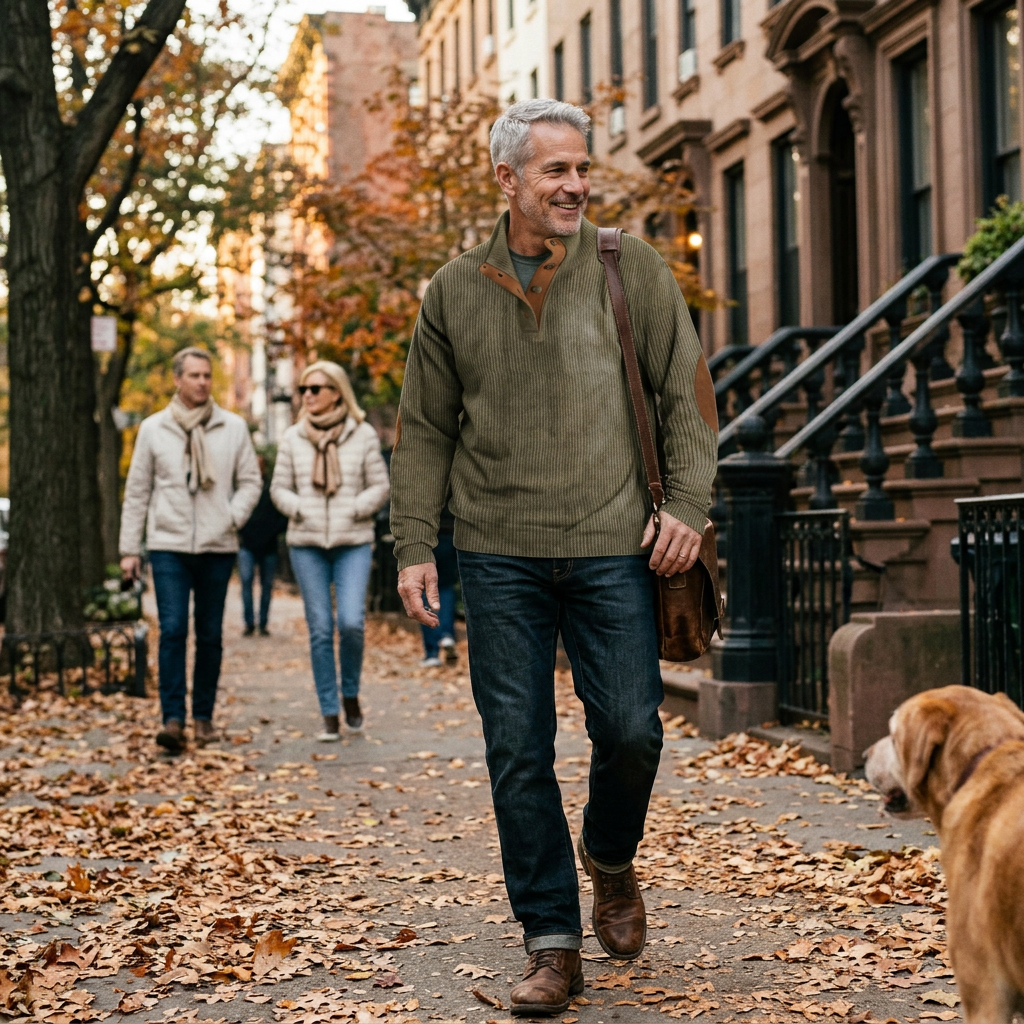 Graham™ Henley Elbow Patch Sweater