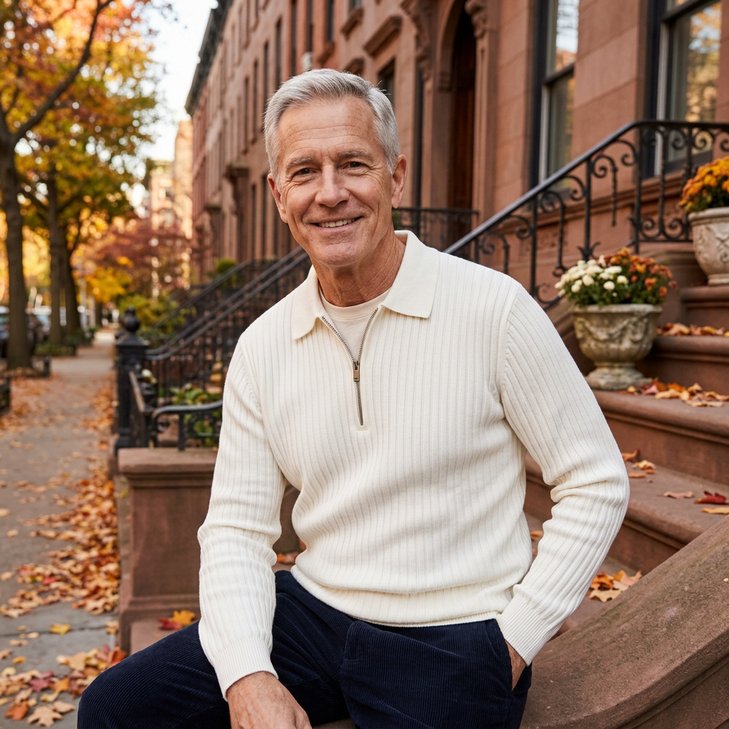 Dennis™ Ribbed Quarter-Zip Polo Sweater