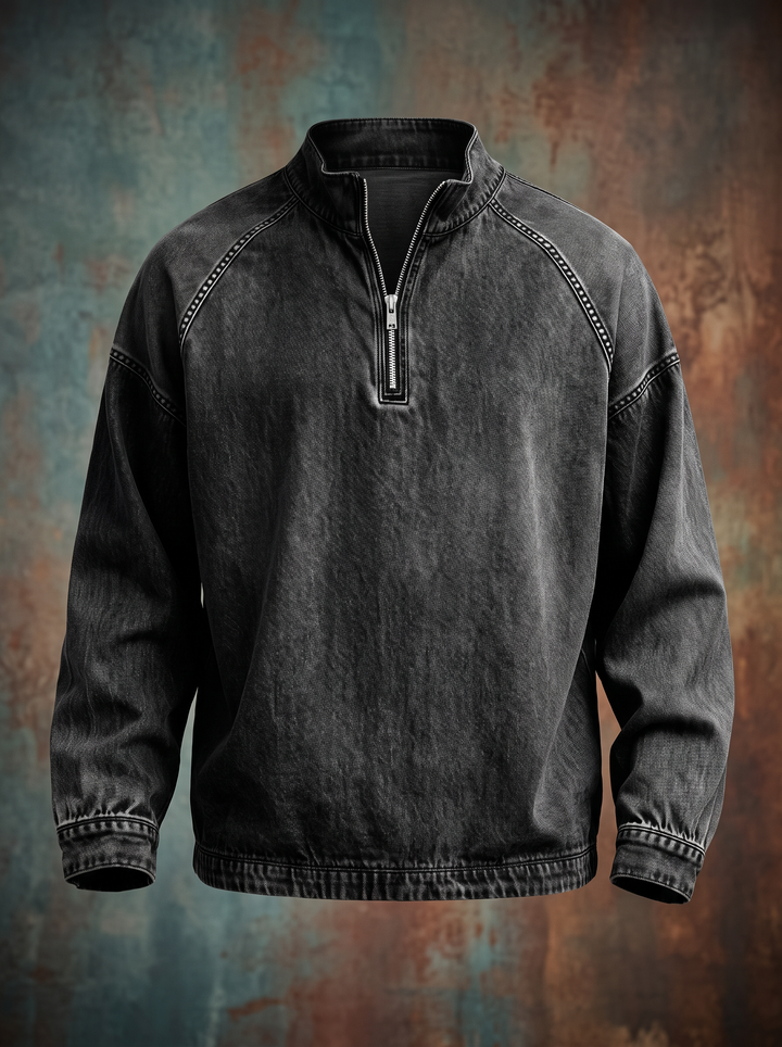 Dalton™ Washed Denim Quarter-Zip Pullover