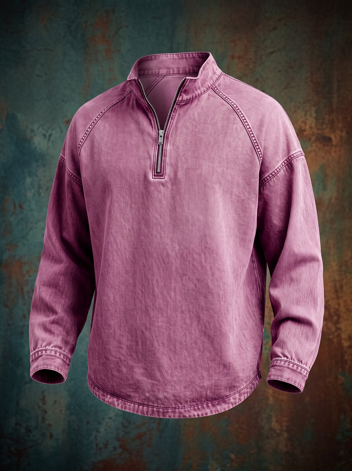 Dalton™ Washed Denim Quarter-Zip Pullover