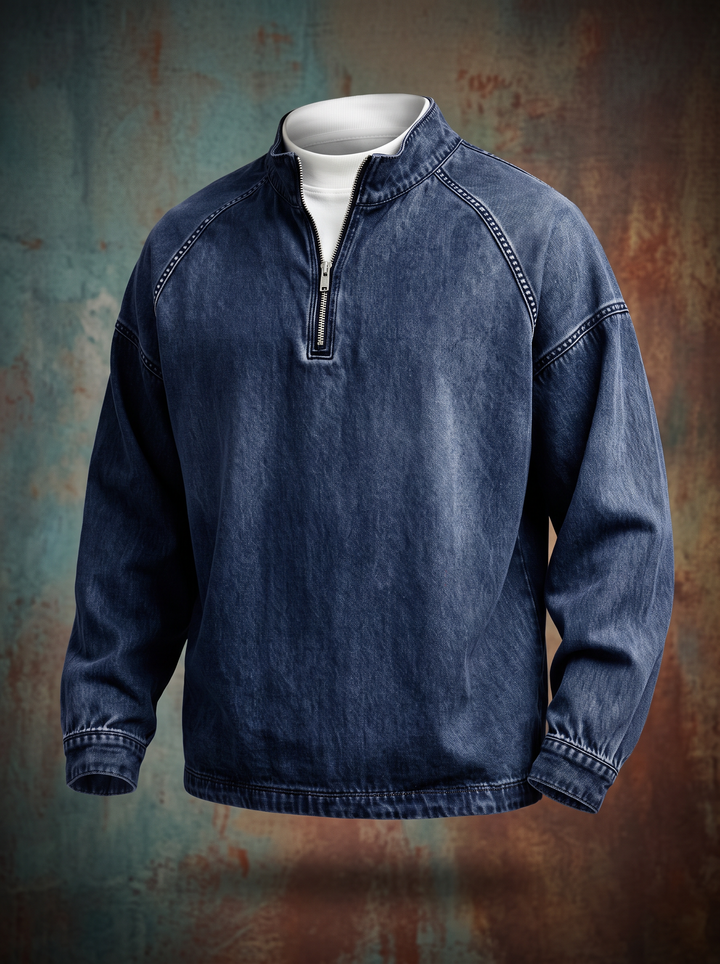 Dalton™ Washed Denim Quarter-Zip Pullover