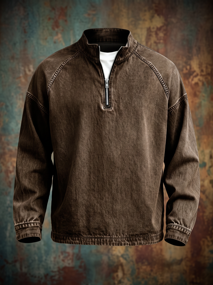 Dalton™ Washed Denim Quarter-Zip Pullover