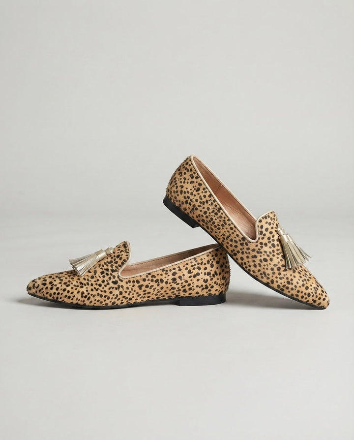 Ginevra Moccasin — Cheetah, Light Gold Tassels