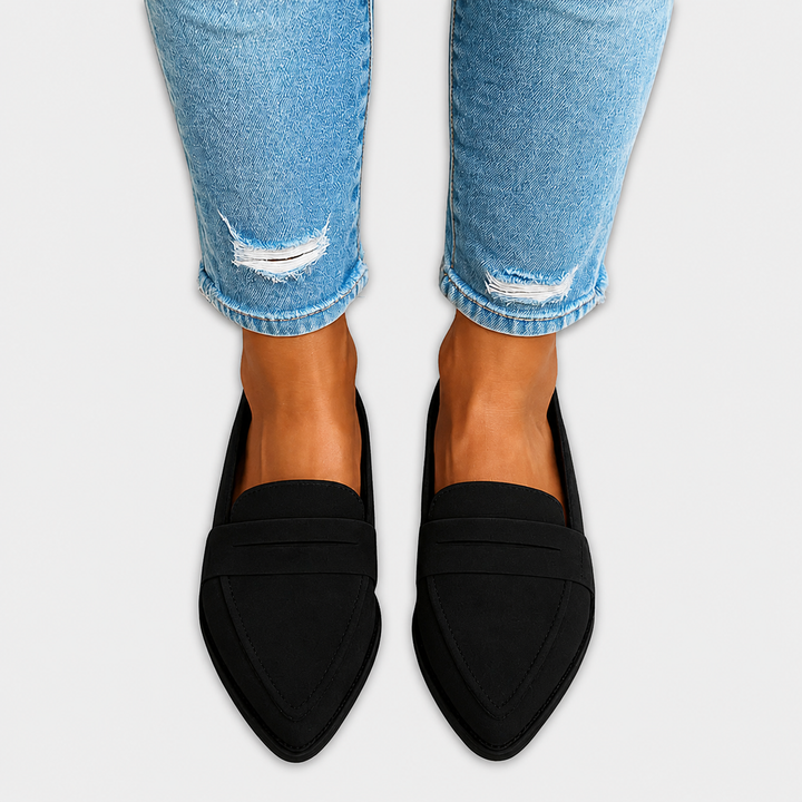 Irene Loafer — Pointed Toe Suede Effect
