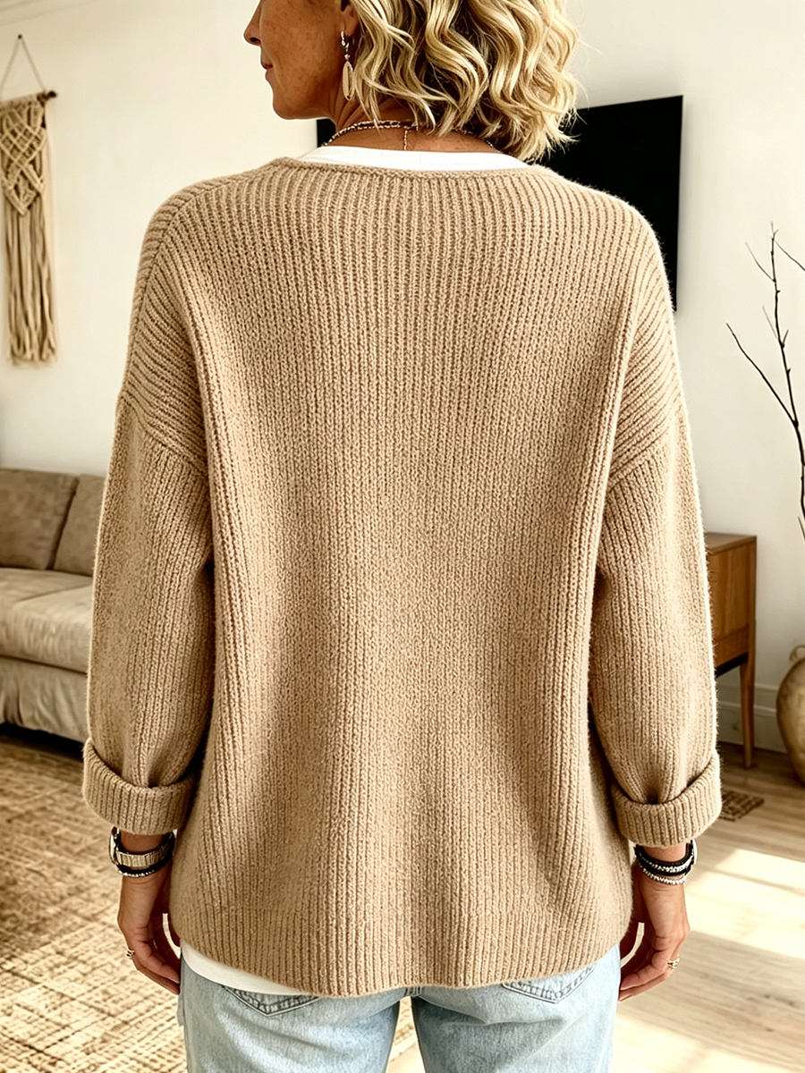 Samantha | Cozy Ribbed Asymmetrical Knit Cardigan