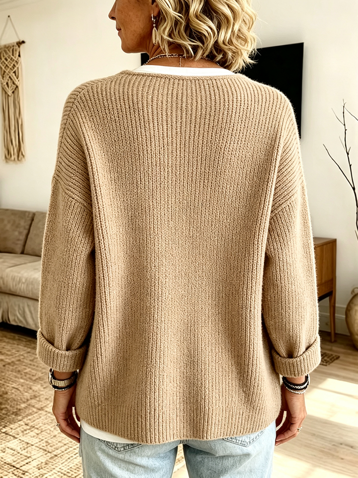 Samantha | Cozy Ribbed Asymmetrical Knit Cardigan
